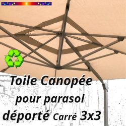 Toile Canopée Ecru Marbré pour parasol déporté CARRE 3x3