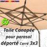 Toile Canopée Ecrue pour Parasol Déporté CARREE 3x3
