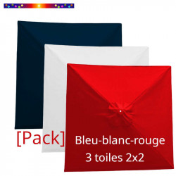 3 Toiles 2x2 Bleu-Blanc-Rouge pour personnaliser votre terrasse lors des Fêtes Nationales