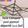 Toile de remplacement Canopée Ecrue pour Parasol Déporté CARREE 3x3 vue de dessous