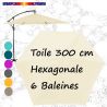 Toile Ecru Blanc Cassé Ø300 cm (6 cotés-mât déporté pendulaire)