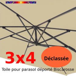 Toile 3x4 Soie Grege (Rectangle) pour Parasol Déporté Biscarrosse