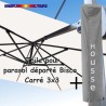 Toile Ecru CARRÉE 3x3 pour Parasol Déporté Bisca + Housse de protection