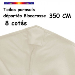 Toile Blanc Cassé 350cm/8cotés pour Parasol Déporté Biscarosse : fourreau de fixation de la toile sur la baleine