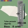 [ Pack ] Toile Écru Blanc Cassé 350cm/8cotés pour Parasol Déporté Bisca et sa Housse de protection