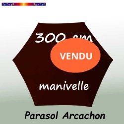 Parasol Arcachon Mocca 300 cm à manoeuvre par manivelle