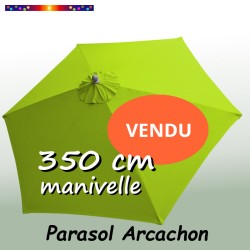Parasol Arcachon 350 cm Vert Limone à manoeuvre par manivelle