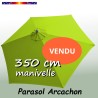 Parasol Arcachon 350 cm Vert Limone à manoeuvre par manivelle