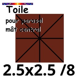 Toile 2.5X2.5 Terracotta (mât-central)