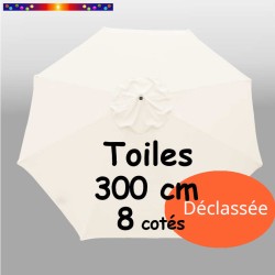 Toile DECLASSEE Écru Blanc Cassé Ø300 cm (8 cotés-mât central Lacanau)
