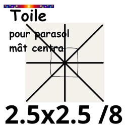 Toile 2.5X2.5 Blanc Cassé (mât-central)