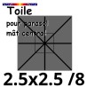 Toile €c☼ 180gr CARREE 2.5x2.5 couleur Gris ( 8 baleines , mât central )