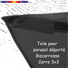 Toile Gris Souris CARREE 3x3 pour Parasol Déporté Biscarrosse : détail de la fixation de la toile en bout de baleine
