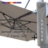 Toile Taupe CARRÉE 3x3 pour Parasol Déporté Bisca + Housse de protection