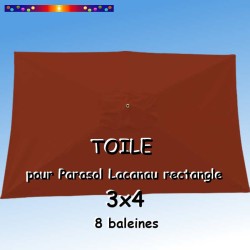 Toile Terracotta 3x4 (rectangle 8baleines Lacanau mât central) : vue de dessus