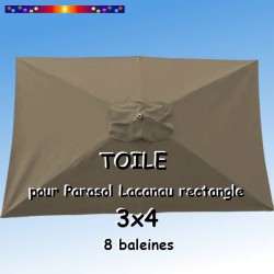 Toile Chamois 3x4 (rectangle 8baleines Lacanau mât central) : vue de dessus