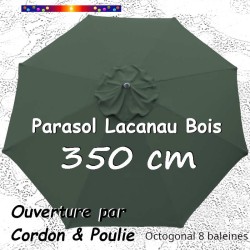 Parasol Lacanau Vert GINKGO 350 cm Bois Cordon