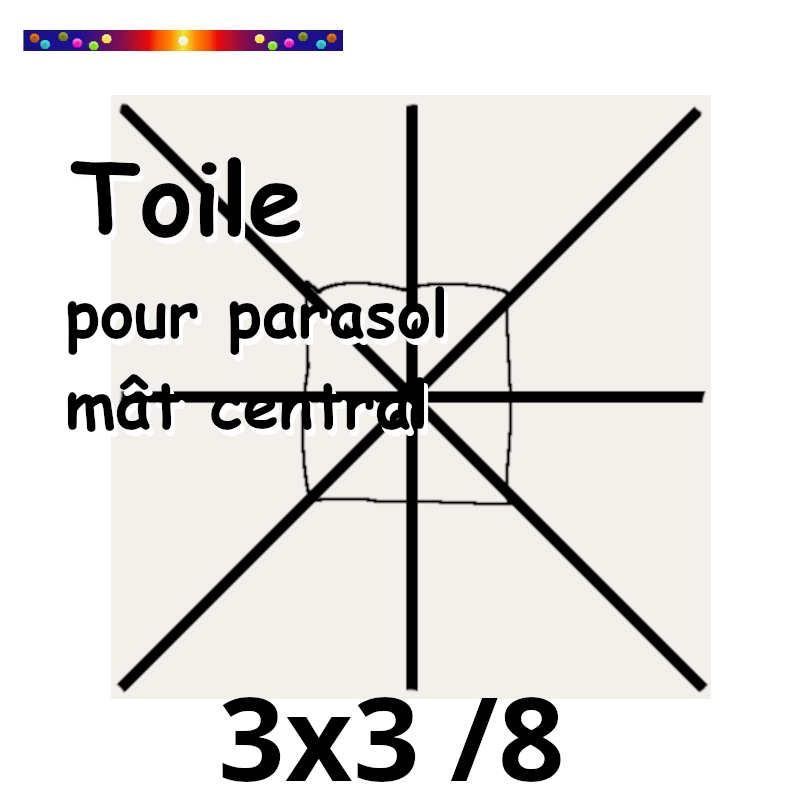 Toile 3x3 Écru Blanc Cassé (mat-central)