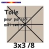 Toile 3x3 Soie Grège (mat-central)