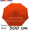 Parasol Lacanau Orange 300 cm Bois Manivelle