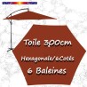 Toile Terracotta Ø300 cm (6 cotés-mât déporté pendulaire)