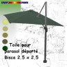 Toile Vert GINKGO CARREE 2.5 X 2.5 pour Parasol Déporté Biscarrosse