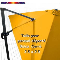 Toile de remplacement pour parasol déporté 2.5 x 2.5 Tournesol