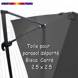 Toile de remplacement pour parasol déporté 2.5 x 2.5 Gris Moyen