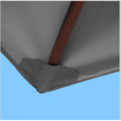 Toile polyester pour parasol carré 2x2 Gris Souris : coté bas de la baleine