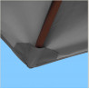Toile polyester pour parasol carré 2x2 Gris Souris : coté bas de la baleine