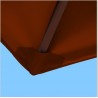 Toile polyester pour parasol carré 2x2 Terracotta : coté bas de la baleine
