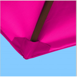 Toile polyester pour parasol carré 2x2 Rose Fushia : coté bas de la baleine