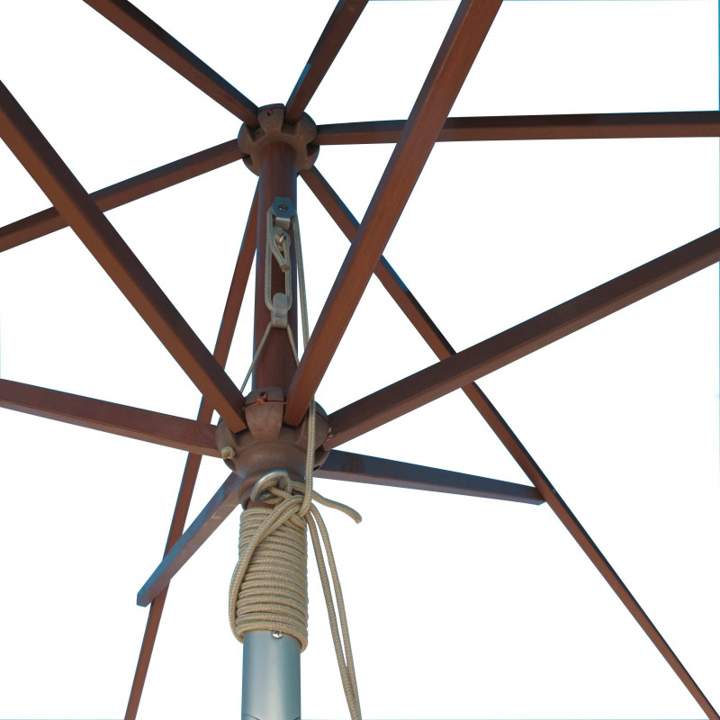 Armature Parasol Lacanau 2x3 Bois : détail vu de dessous Armature Parasol Lacanau 2x3 Bois : détail vu de dessous