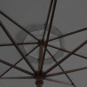 Parasol Lacanau Gris Souris 350 cm Bois Manivelle : détail de la manoeuvre par manivelle vu de dessous