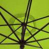 Parasol Lacanau  Vert Lime 350 cm Bois Manivelle : détail de la manoeuvre par manivelle vu de dessous