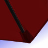 Parasol Lacanau Rouge Bordeaux 350 cm Bois Manivelle : Détail de la toile et du fourreau en bout de baleine