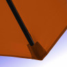 Parasol Lacanau Orange 350 cm Bois Manivelle : Détail de la toile et du fourreau en bout de baleine