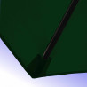 Parasol Lacanau Vert Pinède 300 cm Bois Manivelle : detail de la toile et de sa mise en place sur la baleine en bois