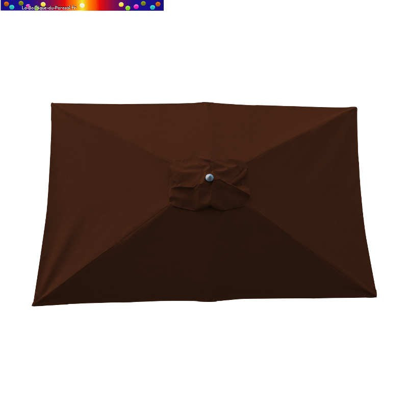 Parasol Lacanau Chocolat 200 x 300 cm Alu vu de dessus Parasol Lacanau Chocolat 200 x 300 cm Alu vu de dessus
