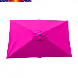 Parasol Lacanau Rose Fushia 200 x 300 cm Alu vu de dessus