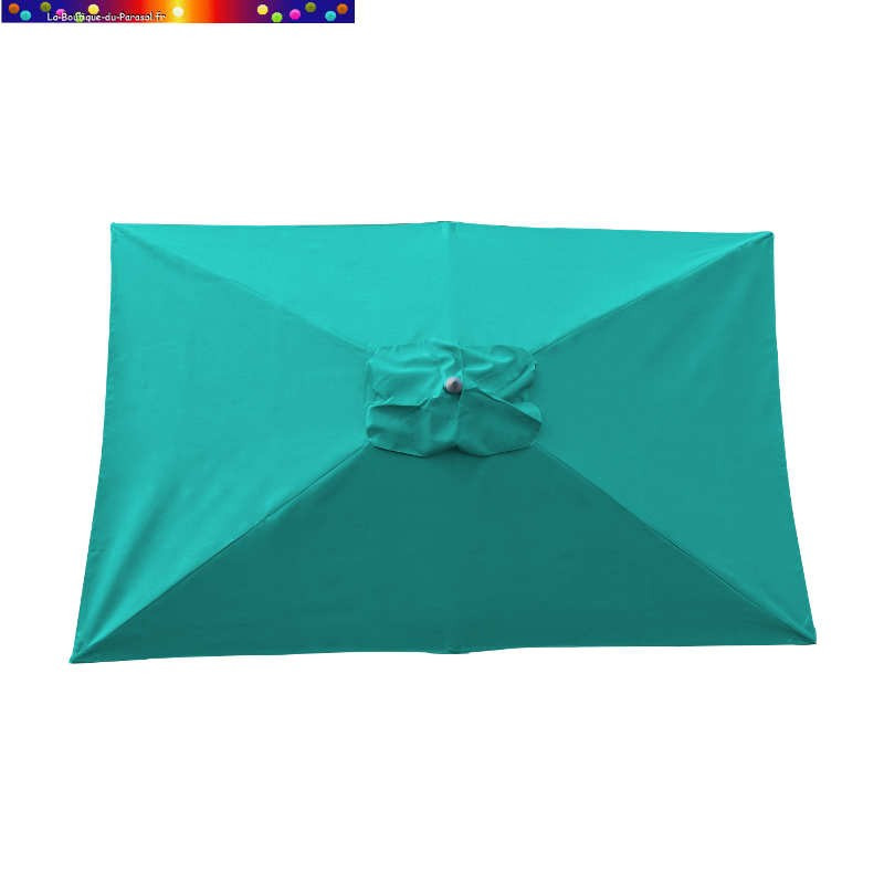 Parasol Lacanau Bleu Turquoise 200 x 300 cm Alu vu de dessus Parasol Lacanau Bleu Turquoise 200 x 300 cm Alu vu de dessus