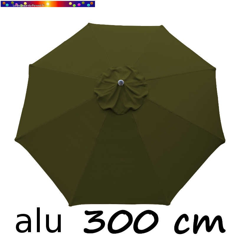 Parasol Lacanau Vert Olive 300 cm Alu : toile vue de dessus Parasol Lacanau Vert Olive 300 cm Alu : toile vue de dessus