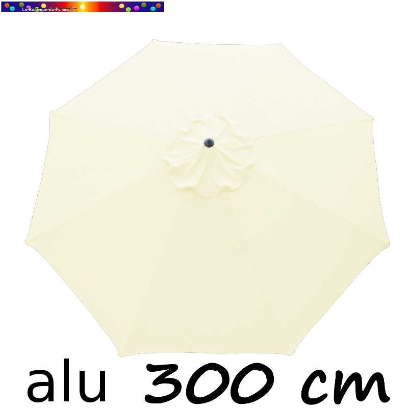 Parasol Lacanau rond (octogonal) Diamètre 300 cm en Aluminium avec toile couleur Ecru : détail de la toile vue de dessus Parasol Lacanau rond (octogonal) Diamètre 300 cm en Aluminium avec toile couleur Ecru : détail de la toile vue de dessus