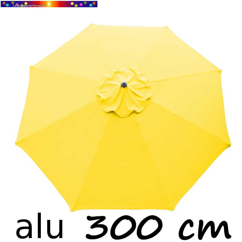 Parasol Lacanau rond (octogonal) Diamètre 300 cm en Aluminium avec toile couleur Jaune d'Or: détail de la toile vue de dessus Parasol Lacanau rond (octogonal) Diamètre 300 cm en Aluminium avec toile couleur Jaune d'Or: détail de la toile vue de dessus