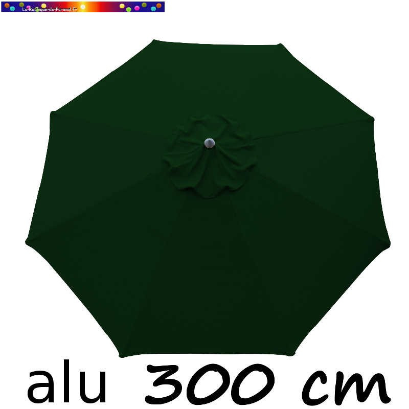Parasol Lacanau rond (octogonal) Diamètre 300 cm en Aluminium avec toile couleur Vert Forêt : détail de la toile vue de dessus Parasol Lacanau rond (octogonal) Diamètre 300 cm en Aluminium avec toile couleur Vert Forêt : détail de la toile vue de dessus