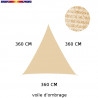 Voile d'ombrage triangle 360 cm Sable : descriptif