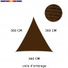 Voile d'Ombrage Triangle 360 cm Marron Havane : descriptif