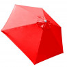 Parasol Biarritz diamètre 300 cm Rouge Coquelicot : toile vue de dessus 