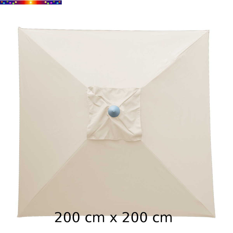 Parasol Biarritz 2X2 Blanc Ecru Nature : toile vue de dessus Parasol Biarritz 2X2 Blanc Ecru Nature : toile vue de dessus