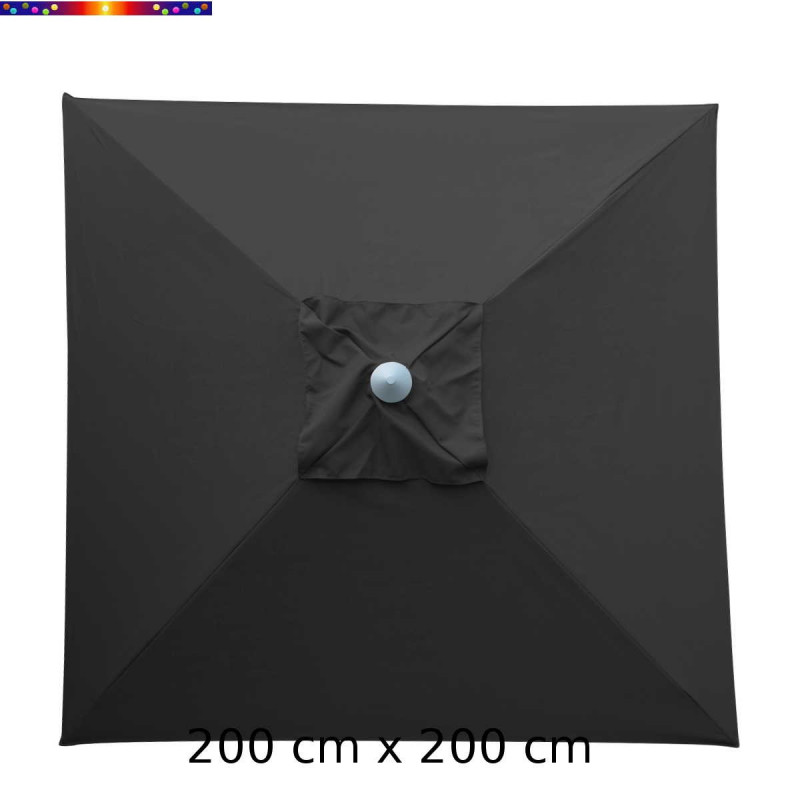 Parasol Biarritz 2x2 Gris Anthracite : toile vue de dessus Parasol Biarritz 2x2 Gris Anthracite : toile vue de dessus